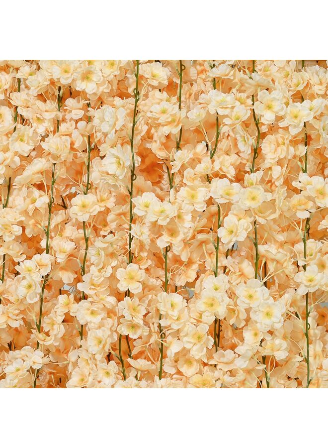 4PCS Cherry Blossom Garland Cherry Blossom Hanging Vine Silk Cherry Blossom Vine Garland for Wedding Party Decoration (Champagne) - Image 1